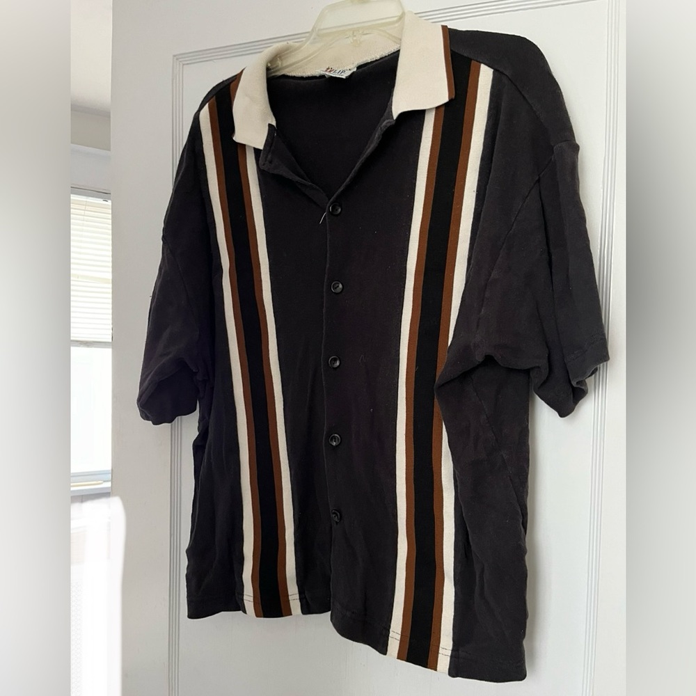 Men’s L Vintage-style Bowling Shirt